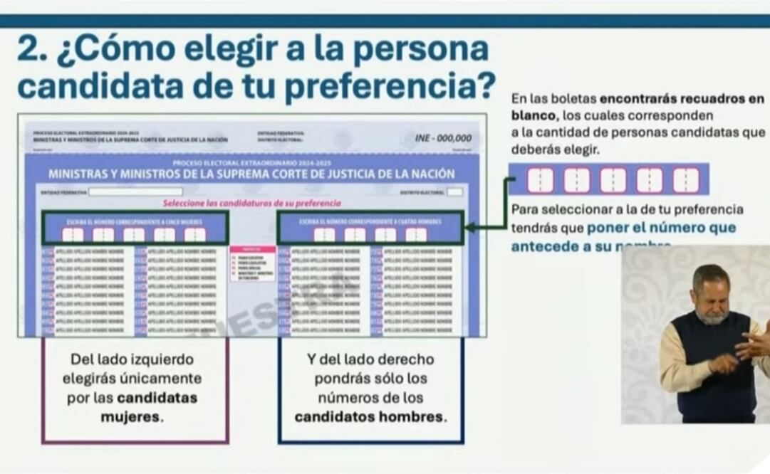 Así serán las boletas para la elección judicial. Foto: Captura de pantalla