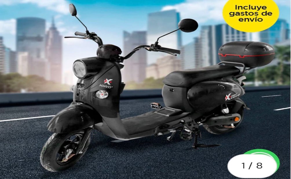 Las motos eléctricos de Kiwo que se venden en Waldo's se asemejan a un scooter. Foto: Kiwo