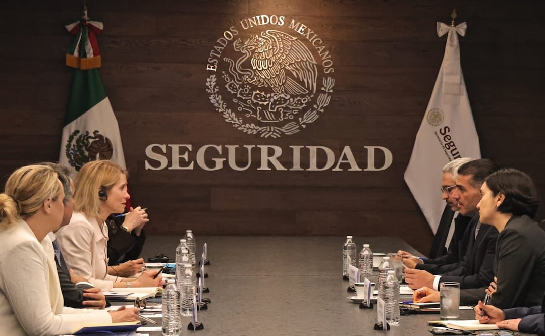 El secretario de Seguridad Pública de México, Omar García Harfuch, se reunió con Kaja Kallas, Alta Representante de la Unión Europea para Asuntos Exteriores y Política de Seguridad. Foto: X / vía @OHarfuch