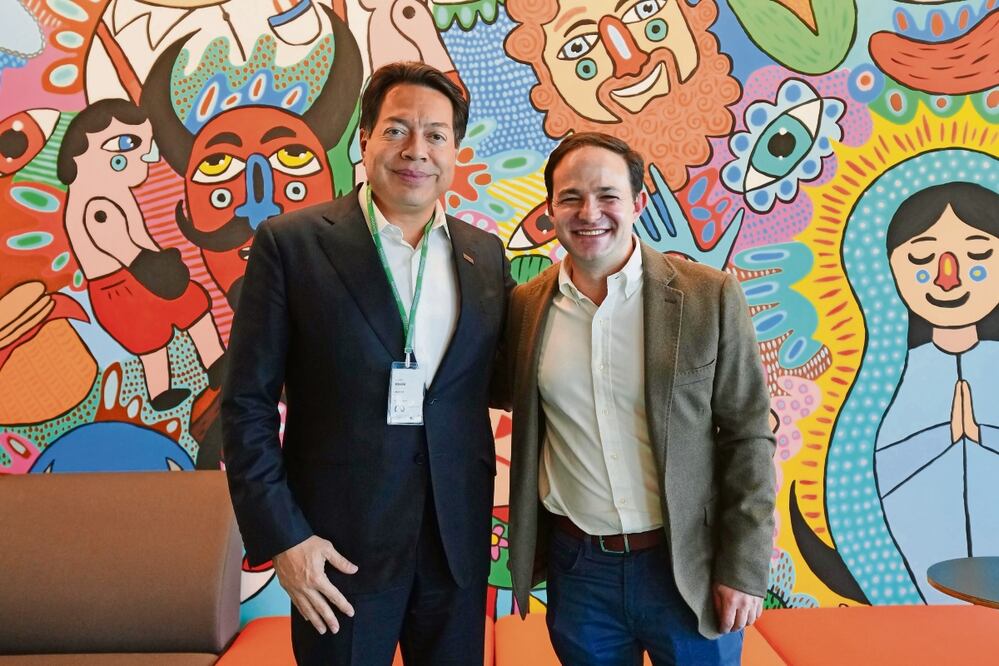 Mario Delgado, líder de Morena, se reunió con Íñigo Fernández, director de Políticas Públicas de Meta. Foto: Especial