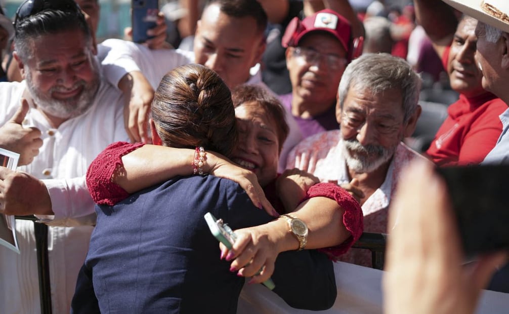 La presidenta Claudia Sheinbaum durante la conferencia Programas para el Bienestar en Lázaro Cárdenas, Michoacán, este domingo 11 de enero de 2026. Foto: Presidencia