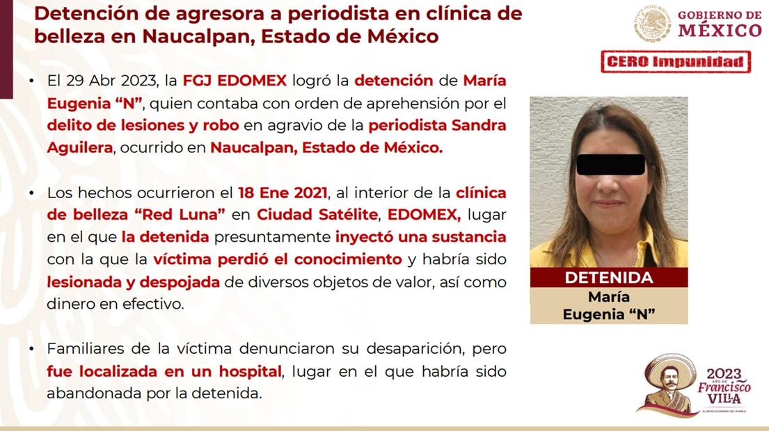 Detienen a agresora de youtuber de la mañanera de AMLO. Foto: SSPC