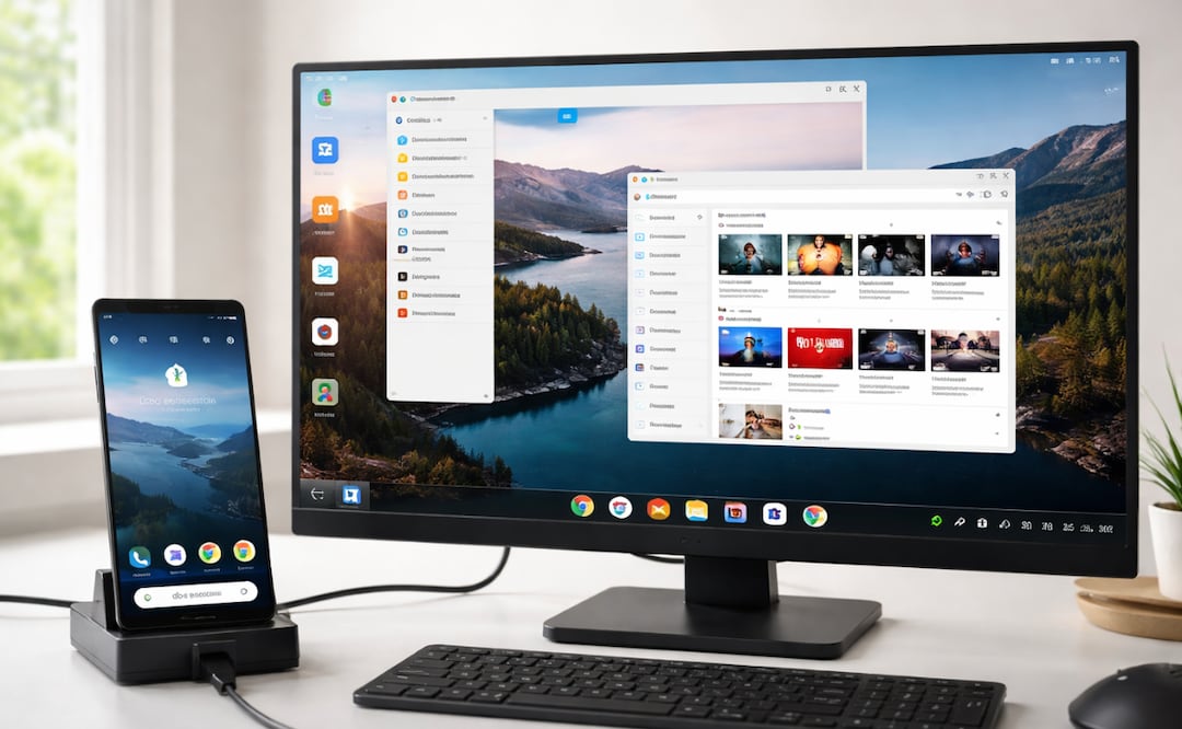 El modo escritorio de Android prioriza la productividad de los usuarios. Foto: Imagen generada con IA