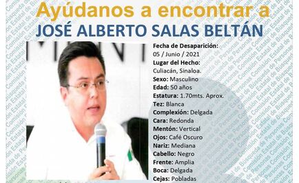 Emiten alerta de búsqueda en Sinaloa por desaparición del priista Alberto Salas