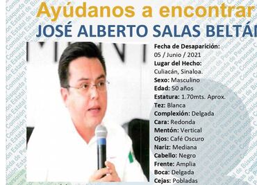 Emiten alerta de búsqueda en Sinaloa por desaparición del priista Alberto Salas