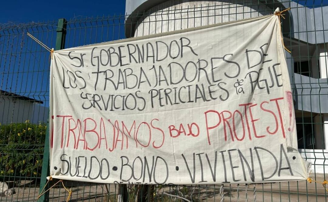 Servicios Periciales de la Procuraduría General de Justicia de Baja California Sur denunciaron que no ha cumplido los compromisos de mejorar sus condiciones laborales. (07/11/2024). Foto: Especial