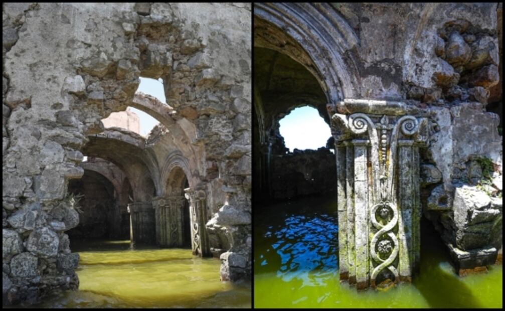 Sequía deja al descubierto antigua iglesia en Guanajuato