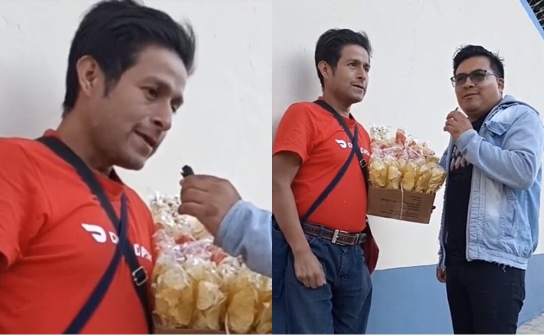 "Exvocalista" de Grupo Bryndis expresó que gana más vendiendo papas que en el grupo. Foto: Captura de video