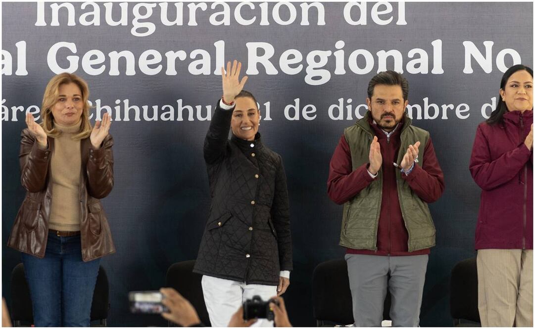 La presidenta Claudia Sheinbaum Pardo encabezó la inauguración del Hospital General Regional No. 2, en Ciudad Juárez, Chihuahua. Foto: Hugo Salvador / EL UNIVERSAL