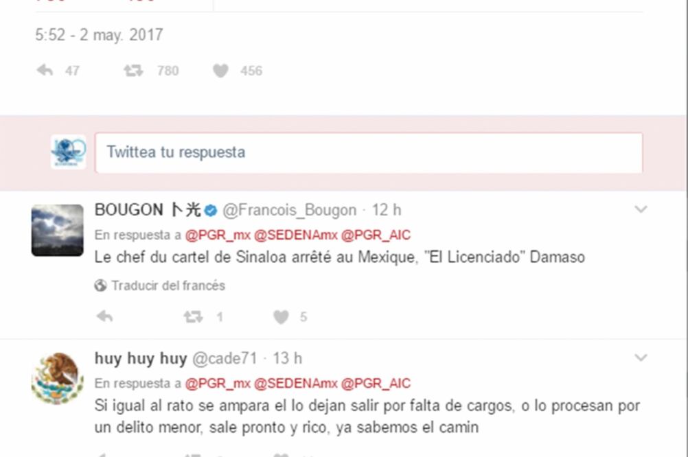 LA PGR tuiteó que elementos de la Sedena y PGR capturaron al capo (TOMADA DE TWITTER DE LA PGR)