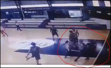 Salvaje agresión de un basquetbolista al árbitro