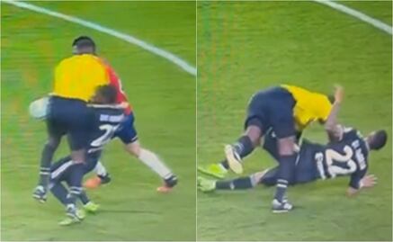 VIDEO: Árbitro taclea a Ángel Di María en el partido ante Chivas