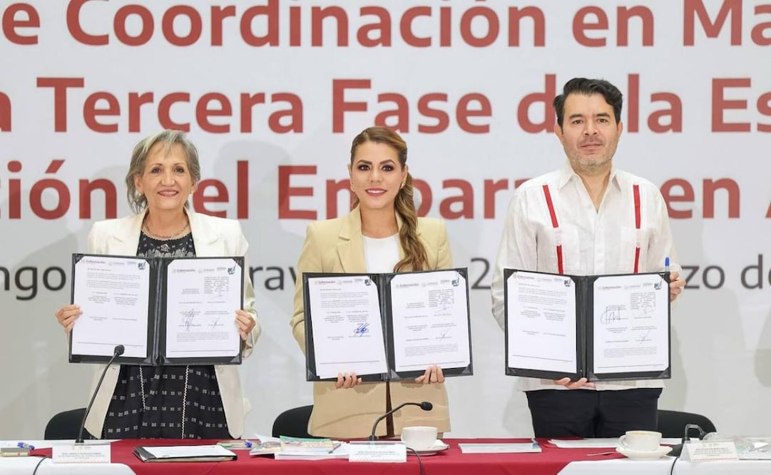 Evelyn Salgado presenta estrategia contra embarazo adolescente; refuerzan acciones contra matrimonio infantil en Guerrero.
Foto: Especial.
