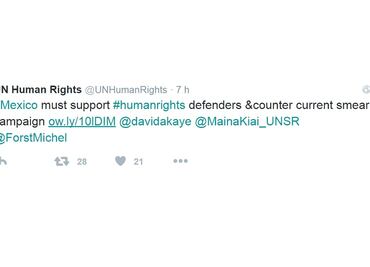 UN experts urge Mexico to counter current smear campaign and openly support right defenders