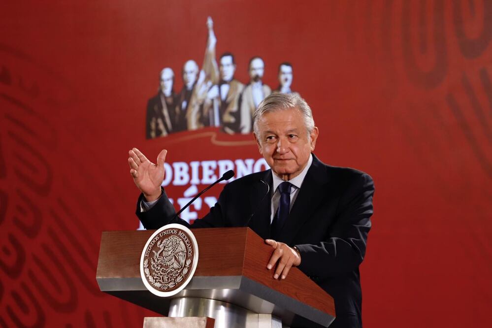 El presidente López Obrador durante su conferencia en Palacio Nacional esta mañana. Foto: Berenice Fregoso