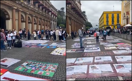 Colectivos de familiares desaparecidos levantan plantón frente a Palacio de Gobierno de Veracruz