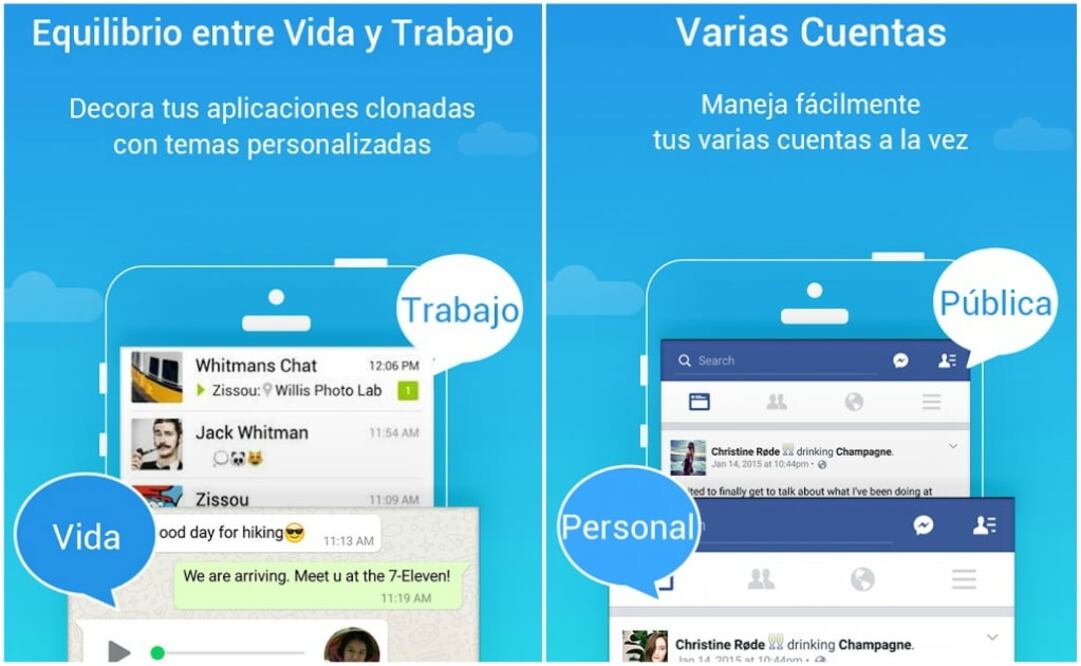 Parallel Space te permite ingresar a muchas cuentas de una app sin cambiar de teléfono
