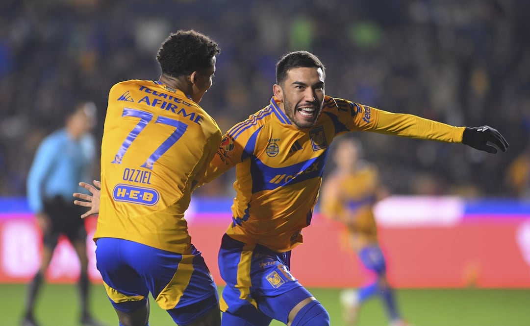 Tigres en festejo de gol, durante la Jornada 4 del Clausura 2025 ante Tijuana - Foto: Imago7