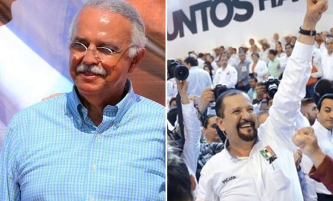 Miguel Ángel Navarro Quintero, candidato de Morena (izquierda) y Manuel Cota, candidato de la alianza PRI-PVEM-Panal (Fotos: Archivo EL UNIVERSAL)