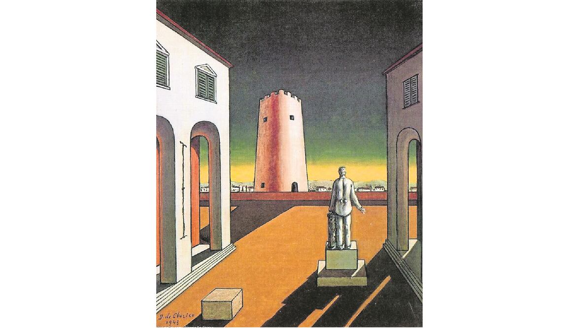 "Plaza de Italia con la torre roja", Giorgio de Chirico (1943). Foto: Talle Gallery