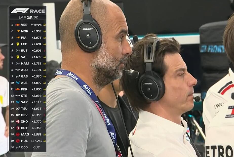 Pep Guardiola y Toto Wolff / FOTO: @blog_formula1