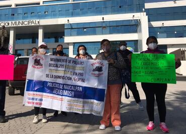 Esposas de policías fallecidos por Covid exigen pago de seguro de vida en Naucalpan