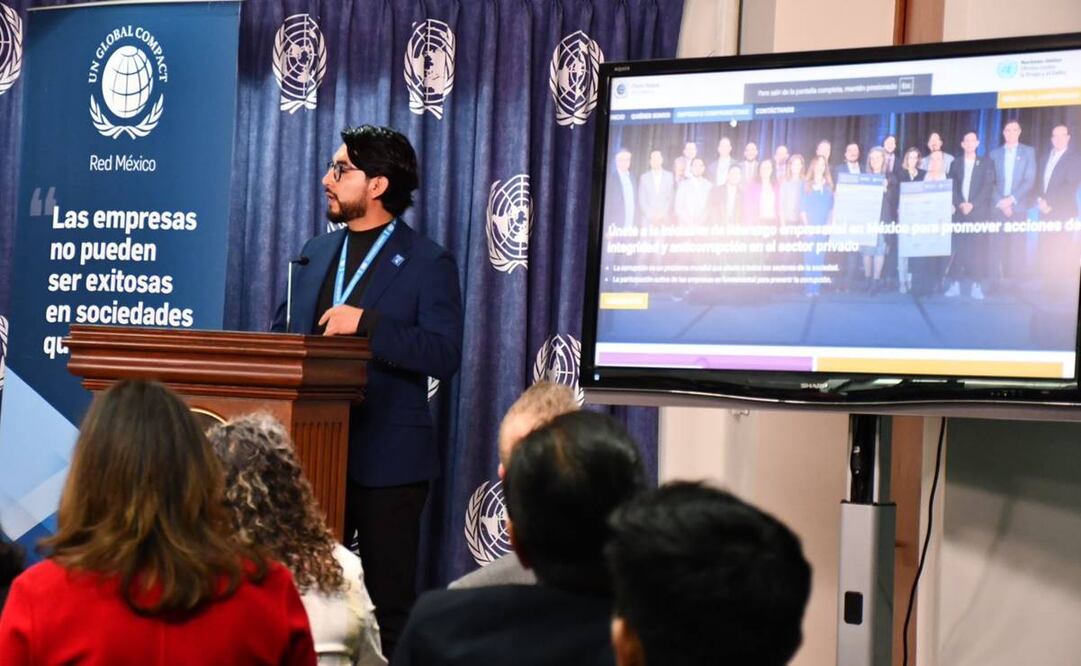 La Oficina de las Naciones Unidas contra la Droga y el Delito (UNODC) y El Pacto Global México, presentaron el micrositio CEO Pledge Anticorrupción. Foto: Especial