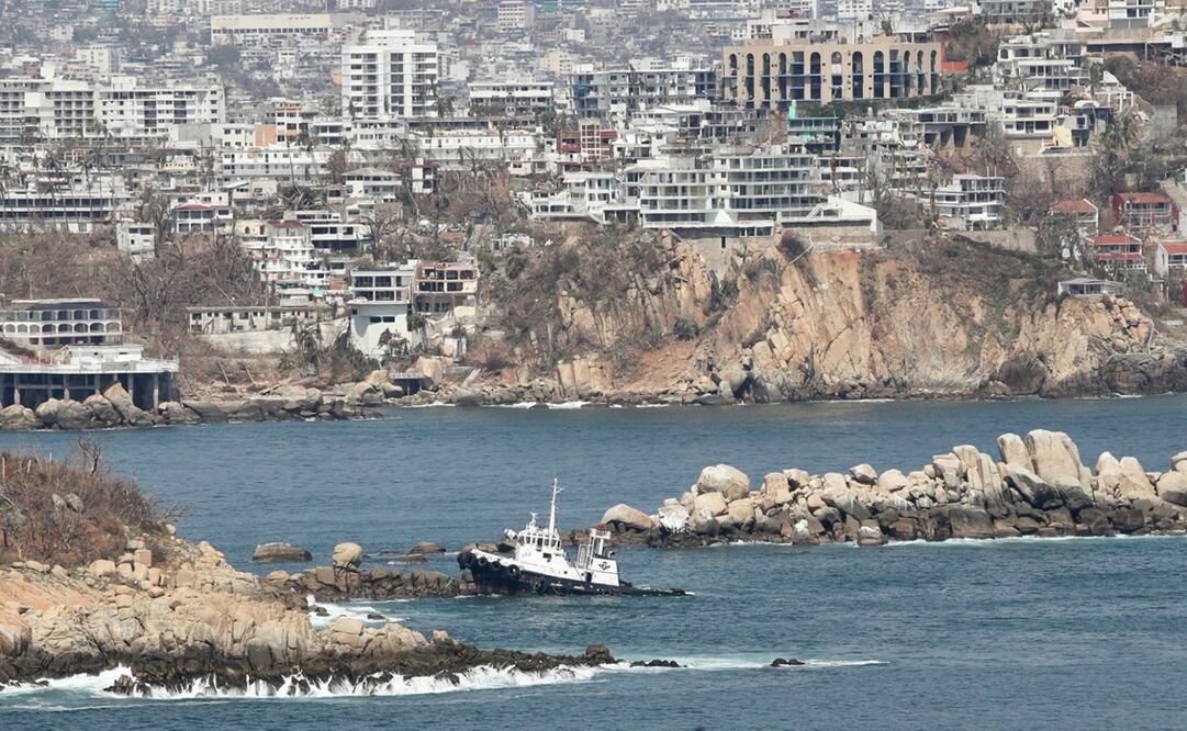 Sobrevuelo al puerto de Acapulco; los daños que causó el huracán Otis. Foto: Valente Rosas / EL UNIVERSAL