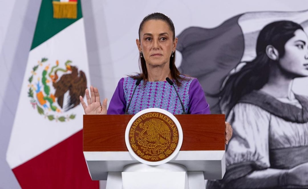 Presidenta Claudia Sheinbaum durante su conferencia de prensa desde Palacio Nacional (30/04/2026). Foto: Hugo Salvador / EL UNIVERSAL