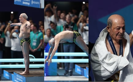 VIDEO: Abuelito de 100 años de edad realiza tierno clavado en el Mundial de Doha