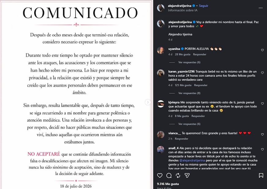 Alejandra Tijerina pide protección ante la FGJ por violencia psicológica y mediática. Foto: Captura de pantalla
