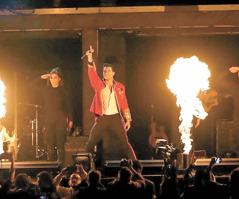 Como lo prometió el cantante originario de Huamantla, su espectáculo deleitó a las familias, el cual forma parte de la gira llamada Guerra Tour. Foto: Especial