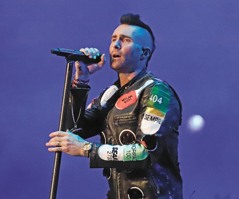 El vocalista Adam Levine levantó suspiros durante el show, en el que cantó éxitos como “This love”. FOTOS: BERENICE FREGOSO. EL UNIVERSAL