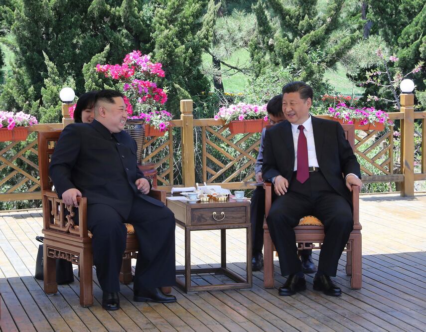 El presidente de China, Xi Jinping, y el líder norcoreano, Kim Jong Un. Foto: AP
