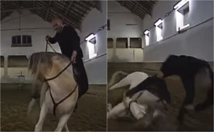 VIDEO: Zinedine Zidane sufre caída de un caballo, pero se lució con una acrobacia 