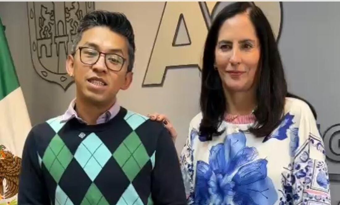 Iván Lara, presidente de la Asociación Nacional de Deporte LGBTQ+ y la alcaldesa de AO, Lía Limón. Foto: Especial