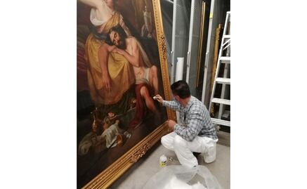 ¿Accidente o descuido? Cinco obras de arte del Munal sufren salpicaduras de cemento