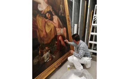 ¿Accidente o descuido? Cinco obras de arte del Munal sufren salpicaduras de cemento