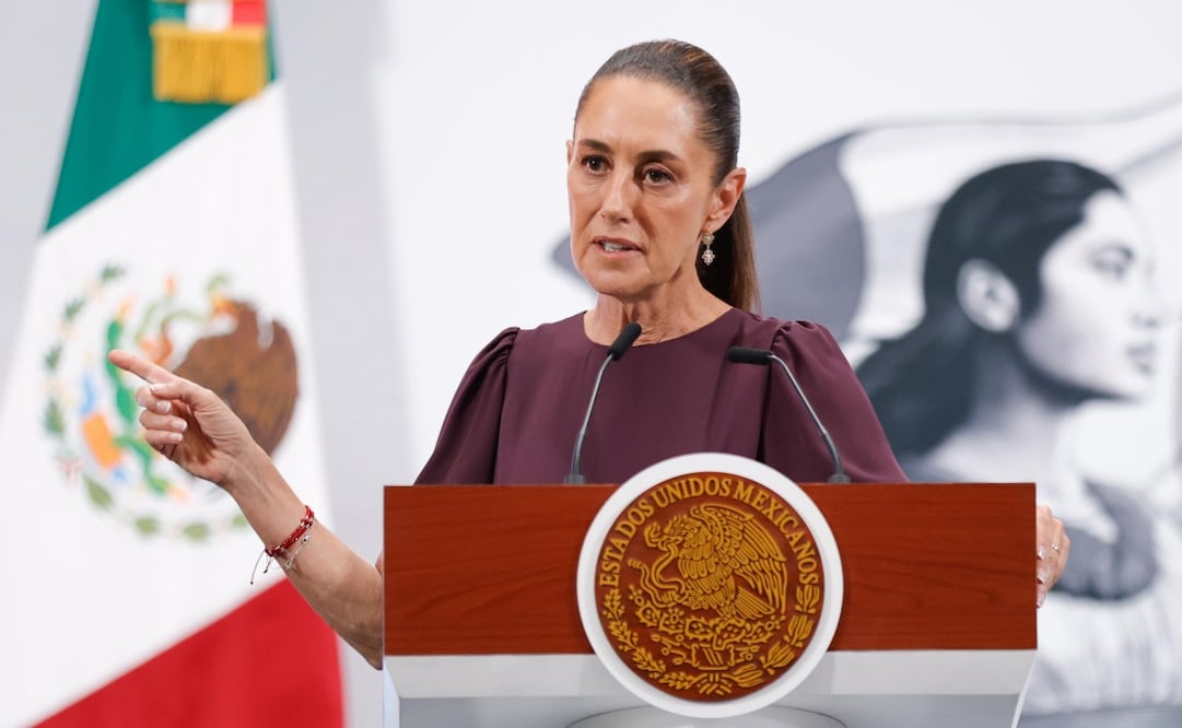 Claudia Sheinbaum en su conferencia matutina del 22 de mayo de 2025. Foto: Diego Simón / EL UNIVERSAL