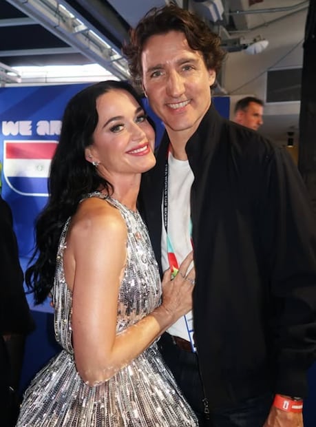 Justin Trudeau y Katy Perry en la inauguración del Mundial 2026 en USA. Foto: Instagram oficial.
