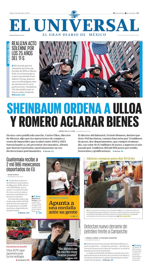 Portada impresa del 12 de septiembre de 2026