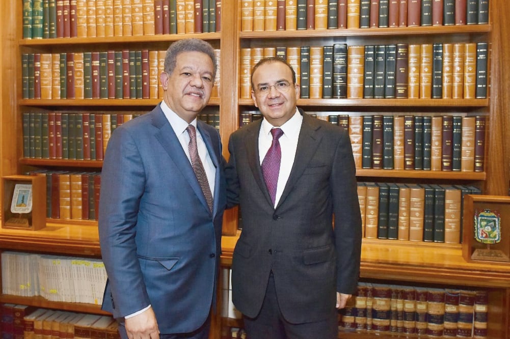 El jefe de la Misión de Observadores de la OEA en México, Leonel Fernández, y el titular de la Segob, Alfonso Navarrete (RAÚL ROMERO. EFE)