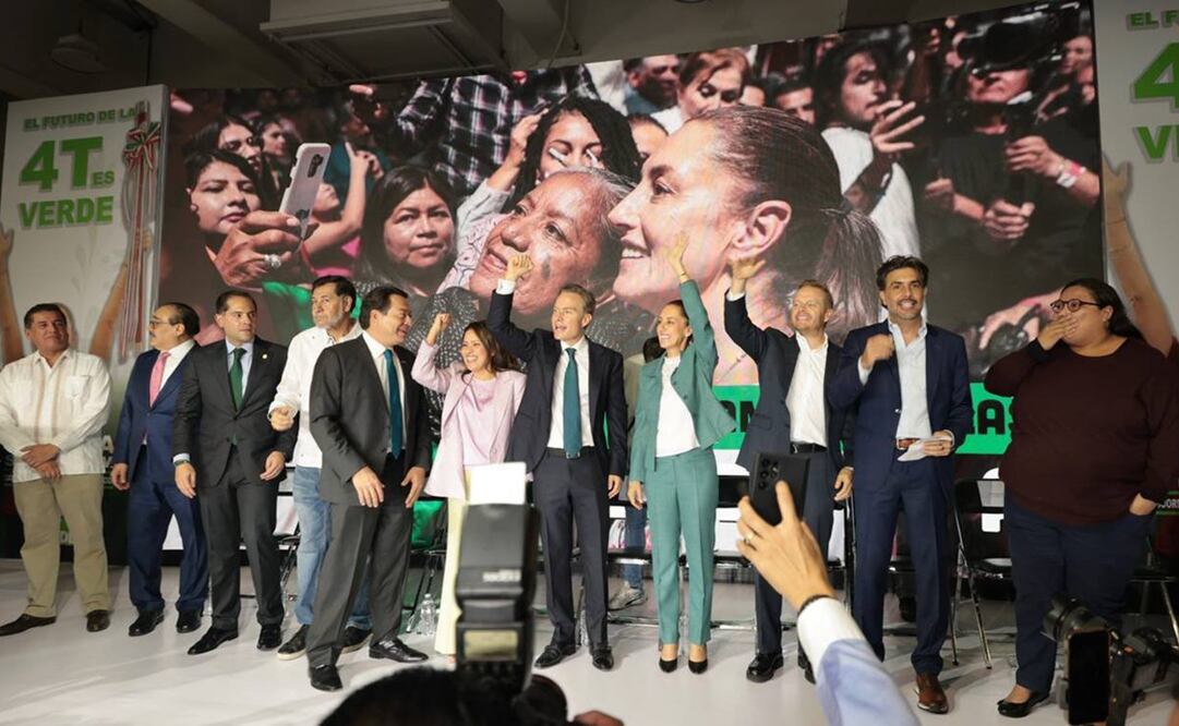 Claudia Sheinbaum se reúne con militantes del PVEM. Foto: Twitter @Claudiashein