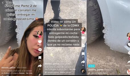 Policía intenta sobornar a mujer por dañar su auto nuevo en el corralón