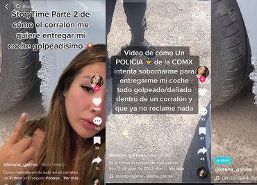 Policía intenta sobornar a mujer por dañar su auto nuevo en el corralón