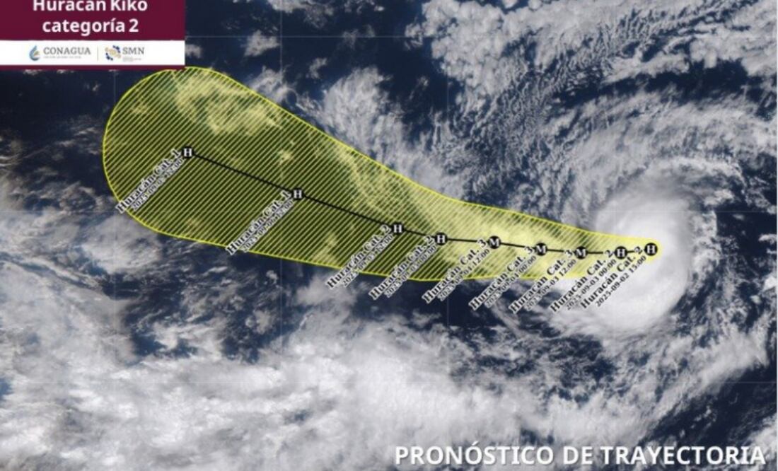 Huracán Kiko se intensifica a categoría 2 (02/09/2025). Foto: Captura de pantalla
