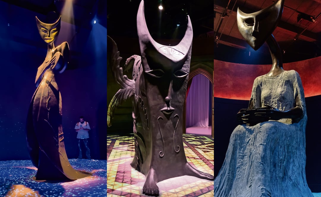 Personajes como una especie de Jano, un
barquero, felinos y arcanos del Tarot se
aprecian en la exposición. Foto Hugo Salvador / EL UNIVERSAL