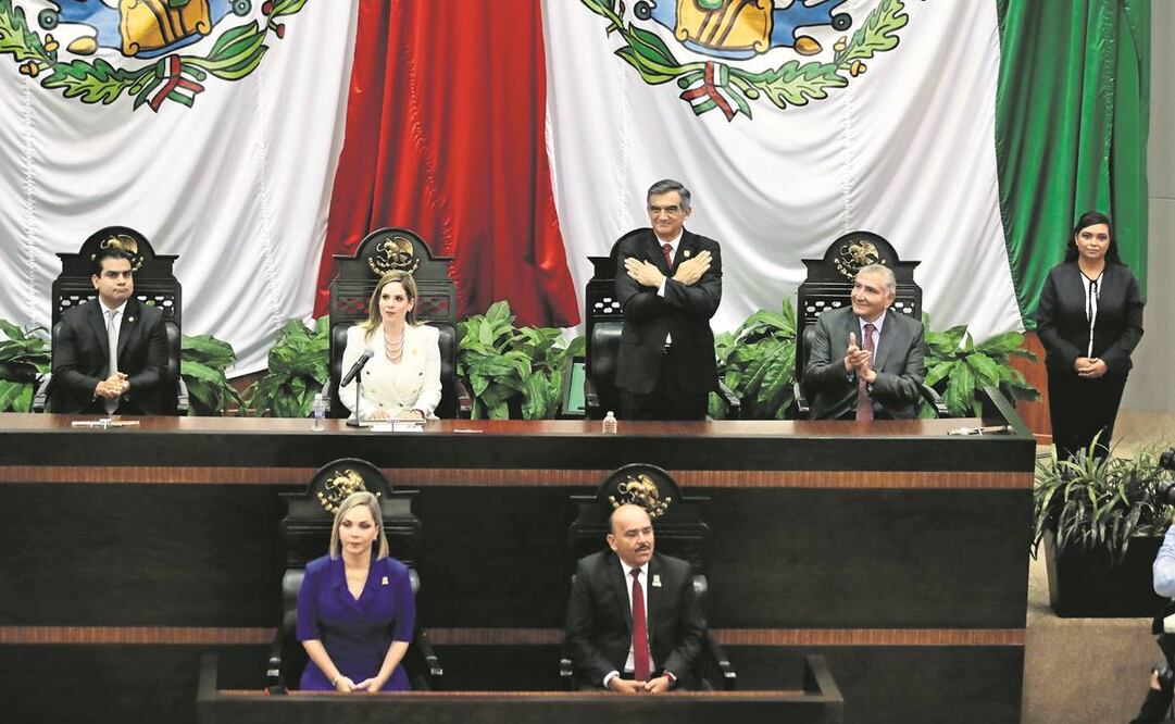 En el Congreso, Américo Villarreal expresó que comienza una nueva etapa de esperanza para lograr un mayor bienestar y prosperidad para los tamaulipecos. Foto: Valente Rosas/ El Universal 