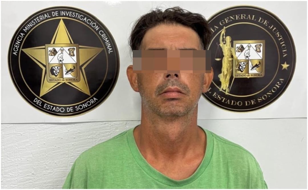 Elementos de la Agencia Ministerial de Investigación Criminal detienen en Puerto Peñasco, Sonora, a estadounidense buscado en Nueva York por un feminicidio sucedido en 2023 (16/10/2024). Foto: Especial