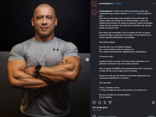⁠Muere Einar Méndez, influencer y entrenador fitness de Martha Debayle, a los 48 años; ¿quién era?